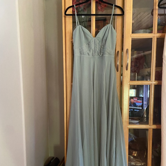 Lulus Dreamy Destiny Sage Green Pleated Backless Maxi Dress - Picture 2 of 5